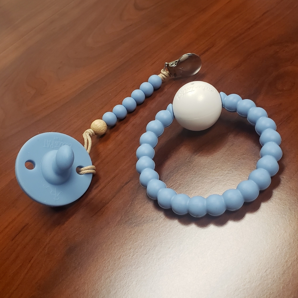 Ryan&Rose CutiePat, Clip and Rattle Dusty Blue LE